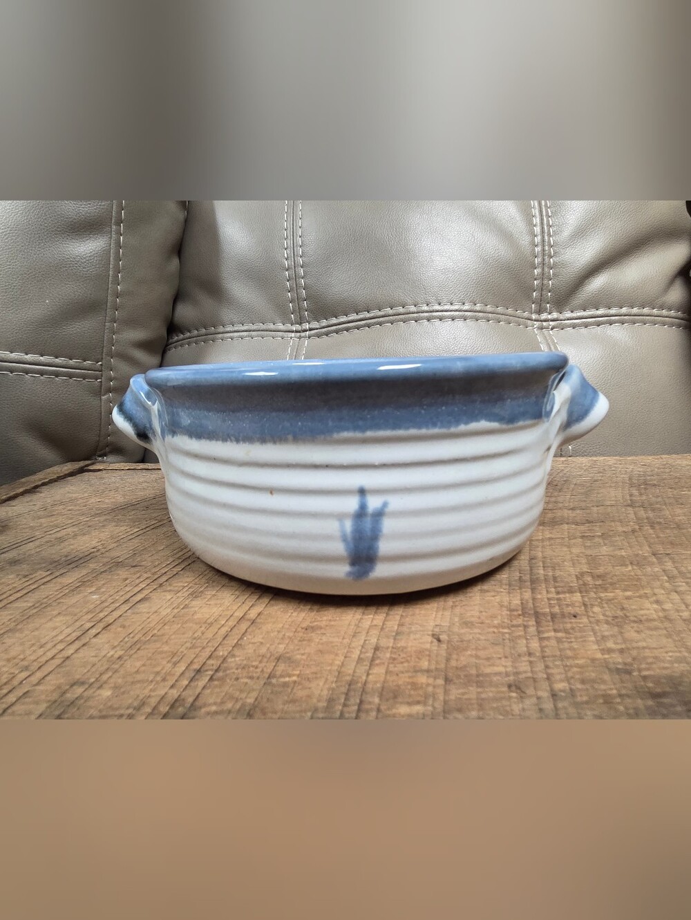 Vintage 1993 Jack Hernig Signed Studio Pottery Two-Handled Bowl, NC Stoneware 1Q